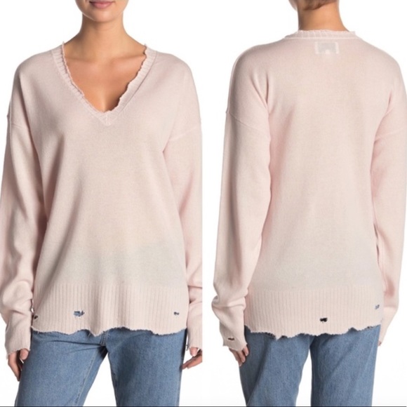 Current / Elliot The Destroyed Cashmere Sweater. - Picture 1 of 4